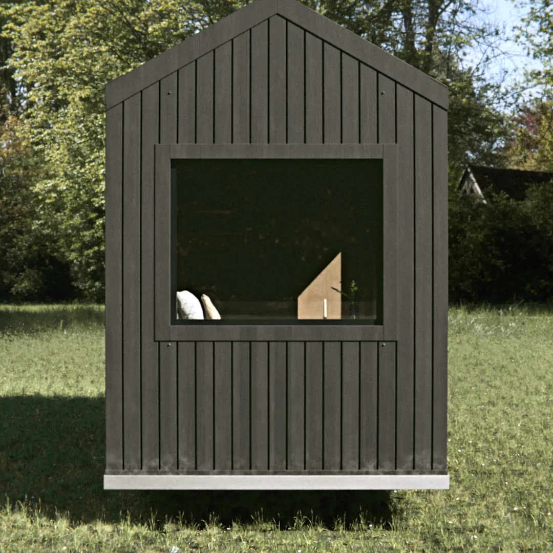 The picture-window gable in natural timber cladding, an option (visualisation)